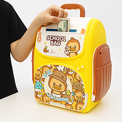 Електронна скарбничка з кодовим замком  19х13х13 см / Дитяча скарбничка рюкзак/ Копілка з купюроприймачем