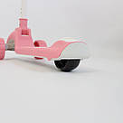 Дитячий самокат триколісний, від 3 років, до 50 кг, рожевий / Триколісний самокат складаний / Самокат для дітей, фото 7