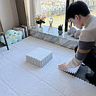 1шт Килимок пазл з ворсом, 30х30см, Білий / М'який килим пазл на підлогу / Дитячий килимок пазли / Плюшевий килим, фото 2