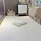 1шт Килимок пазл з ворсом, 30х30см, Білий / М'який килим пазл на підлогу / Дитячий килимок пазли / Плюшевий килим, фото 5