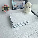 1шт Килимок пазл з ворсом, 30х30см, Білий / М'який килим пазл на підлогу / Дитячий килимок пазли / Плюшевий килим, фото 7