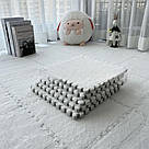 1шт Килимок пазл з ворсом, 30х30см, Білий / М'який килим пазл на підлогу / Дитячий килимок пазли / Плюшевий килим, фото 8