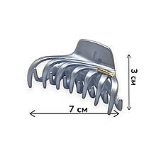 Краб для волосся 7 х 3 см каучуковий Ліана #02 блакитний колір FasRion
