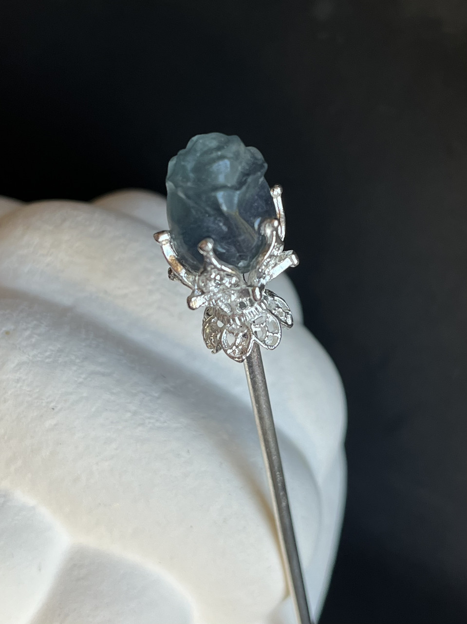 Флюорит натуральний троянда китайська паличка шпилька для волосся/1 шт., фото 1