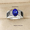 Срібляста чоловіча каблучка з синім та акцентними каменями для чоловіків розмір 19 AurumLux031, фото 5