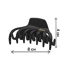 Краб для волосся 8 х 4 см каучуковий Ліана #01 чорний FasRion