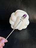 Флюорит натуральний камінь квітка троянда китайська паличка шпилька для волосся/1 шт., фото 4