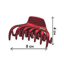 Краб для волосся 8 х 4 см каучуковий Ліана #05 червоний FasRion