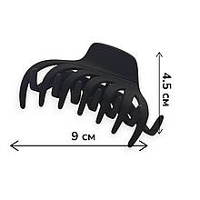 Краб для волосся 9 х 4.5 см каучуковий Ліана чорний