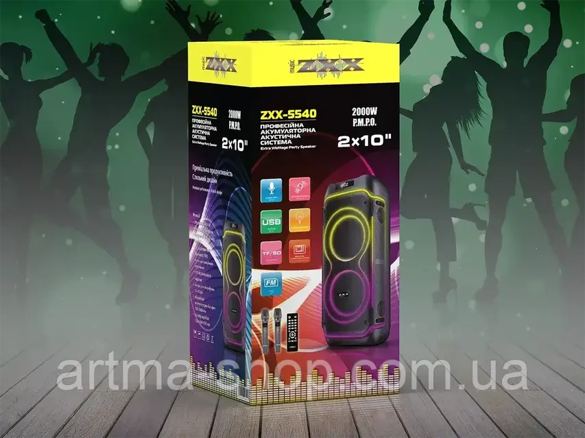 ARTMA SHOP ➦ Аккумуляторная колонка ZXX 5540, система-караоке с
