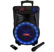 Акустична портативна колонка ZXX-7171 з мікрофоном і вбудованим радіо, Потужність 600Вт, 12", 35х30х54см, чорна