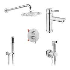 Набор 3 в 1 душова система Kroner Edelstahl Klassisch-ESG082 + змішувач Edelstahl Klassisch-ESG010 + змішувач