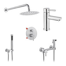 Набор 3 в 1 душова система Kroner Edelstahl Klassisch-ESG082 + змішувач Edelstahl Klassisch-ESG010 + змішувач