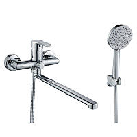 Змішувач латунний для ванни Lidz Astra 005 з поворотним виливом (з душовим гарнітуром) (k35) LDAST005CRM48088