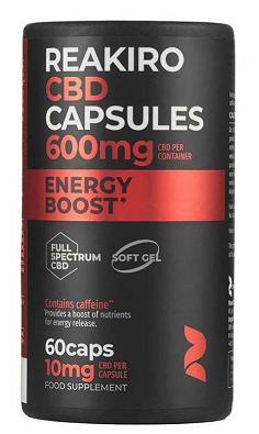 Харчова добавка Reakiro Energy Boost CBD Capsules 600mg   60 капсул, фото 1