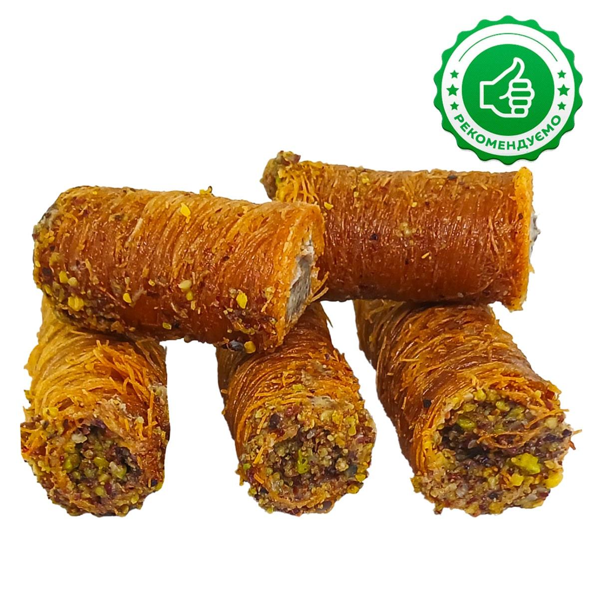 Пахлава «Трубочки» з начинкою, катаїфом і фісташкою 250г