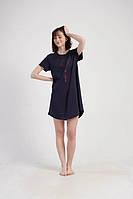 Жіноча трикотажна туніка для дому Батал 411037, Синій, 5XL 6XL