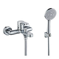 Змішувач латунний для ванни Lidz Astra 006 (з душовим гарнітуром) (k35) LDAST006CRM48087 Chrome