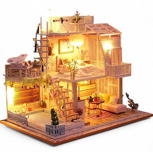 3D-конструктор Румбокс «Домашній затишок» з LED-підсвічуванням — набір для складання мініатюрного будиночка своїми руками