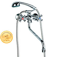 Смеситель PL 1/2" для ванны гусак изогнутый дивертор встроенный шаровый AQUATICA PL-5C455C (9777220) Rivato