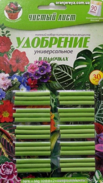 Добриво в паличках "Чистий Лист" універсальне для рослин, 30 шт., фото 1