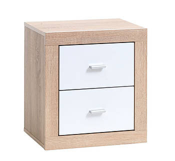 Тумба приліжкова з 2 ящиками білими, mebelime