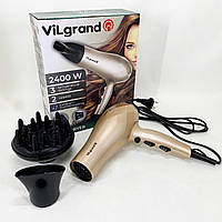 Малошумний фен для укладання волосся VILGRAND, Фен для різних типів волосся об'ємної укладки JP-30