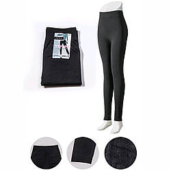 Чорні теплі безшовні жіночі лосини на хутрі "Фабричний Китай" Розміри: 50-56 (28292)