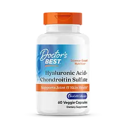 Doctor's Best, Гіалуронова кислота і хондроїтинсульфат з колагеном BioCell Collagen, 60 рослинних капсул