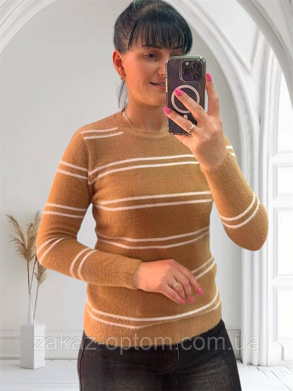 Светр жіночий оптом (44-48) Китай 24022/1-140388