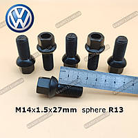 Болт колісний M14х1,5х27 сфера чорний VAG WHT001812 Volkswagen Чорні болти Фольксваген