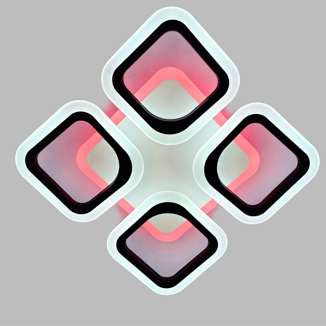 Стельова люстра світлодіодна Linisoln 50W до 12 м² колір Чорний 5588/4S BK 3color, фото 1