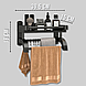 Полиця для ванної кімнати 40 см настінна з тримачем для рушників і гачками, фото 7