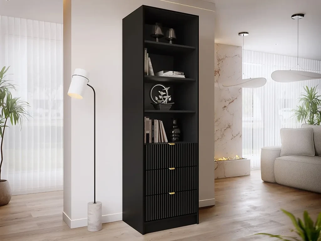 Стелаж Razimo 3SZ, чорний меланж/сірий, фото 1