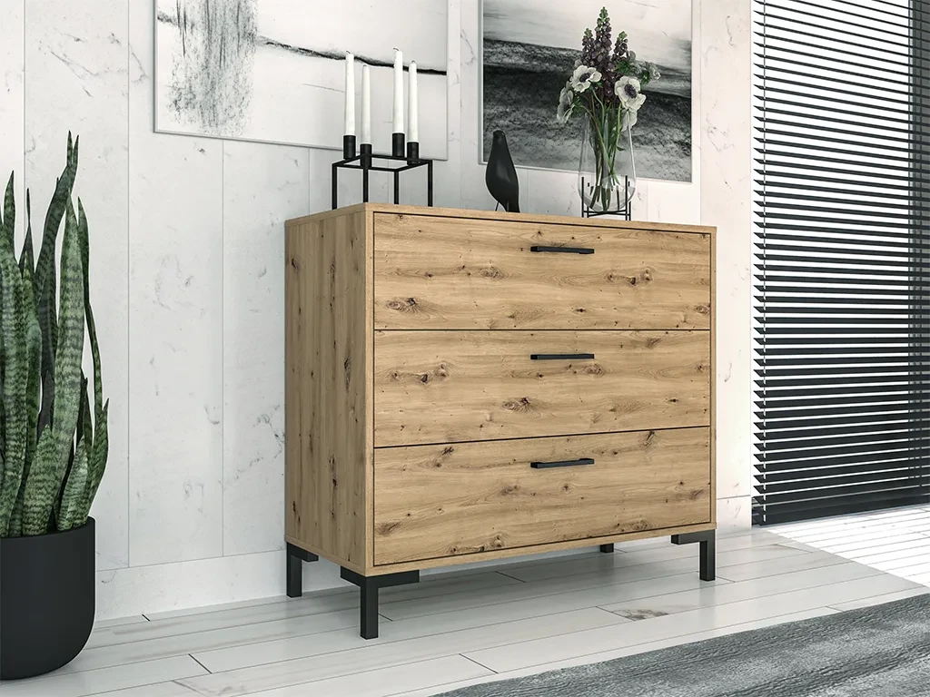 Комод Nevio 09 (дуб Артизан/чорний), фото 1