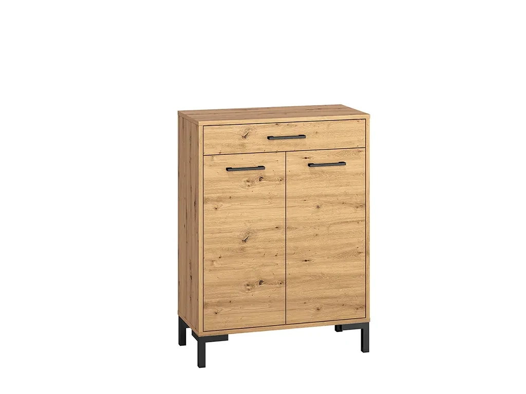 Тумба для взуття Nevio 03 (дуб Артизан/чорний), фото 1