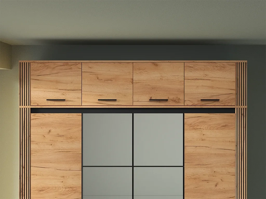 Надставка до шафи Urso 10 (дуб крафт золотий/чорний), фото 1