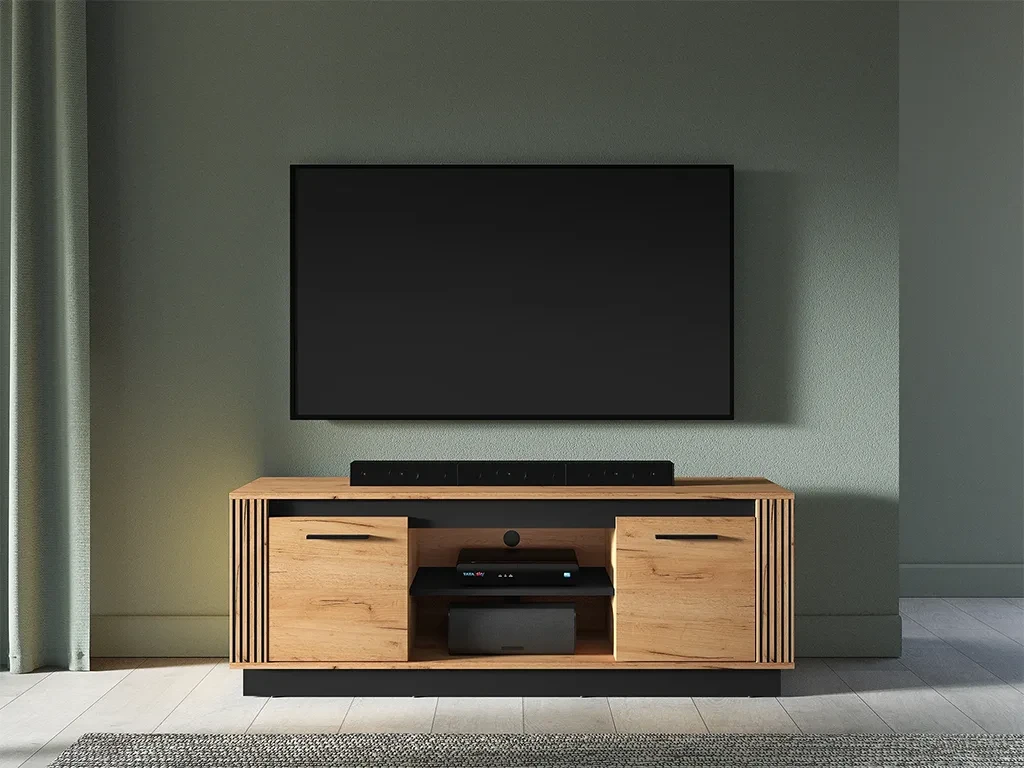 Тумба під телевізор Urso 08 (дуб крафт золотий/чорний), фото 1