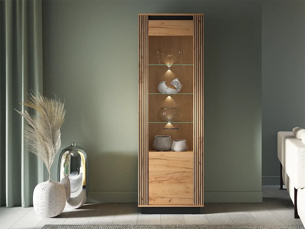 Вітрина Urso 04 (дуб крафт золотий/чорний), фото 1