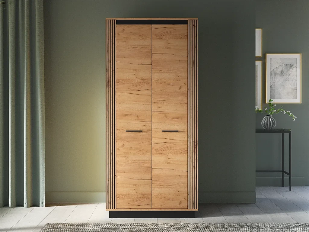 Дводверна шафа Urso 03 (дуб крафт золотий/чорний), фото 1