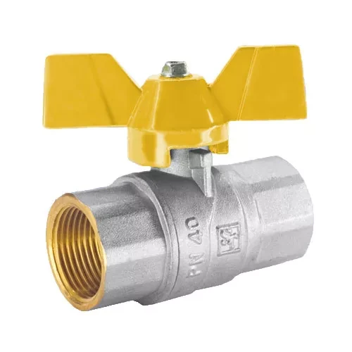 Кран кульовий STA 3/4" ВВ (ЖОВТИЙ МЕТЕЛИК) НІК. {120/12}, фото 1