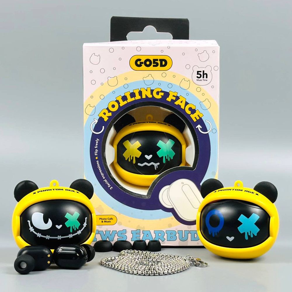 Безпровідні навушники Crash G05D Rolling Face TWS, BTV 5.3 Чорний 56967, фото 1