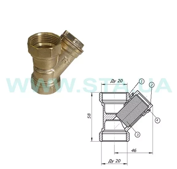 Фільтр муфт. сітч. Ду    3/4" STA/NoName, фото 1