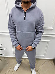 Стильний чоловічий спортивний костюм тринитка на флісі теплий повсякденний худі та штани