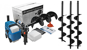 Мотобур KRAISSMANN 521 EB 300 (Чотири шнека 100 мм, 150 мм, 200 мм і 300 мм)