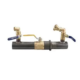 Байпас 50 2" короткий 200мм з краном ПОВНОПРОХІДНИМ {1}