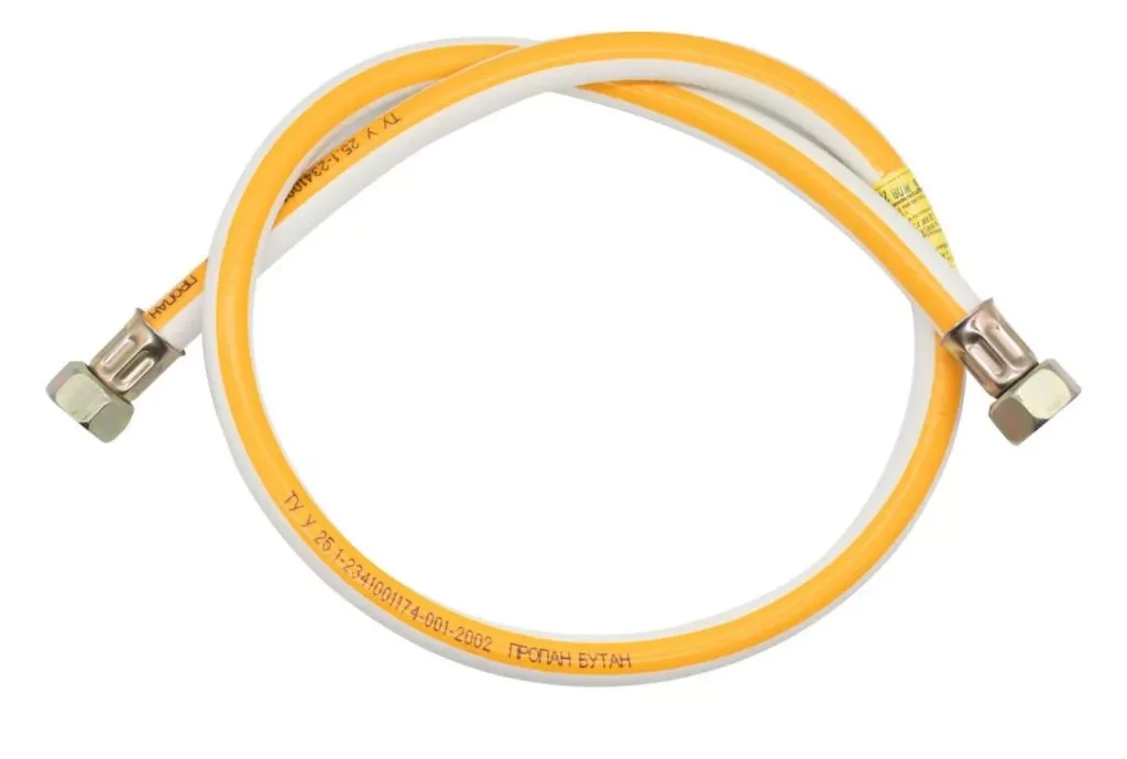 Шланг газ АЛЕКСЕЕНКО ПВХ БІЛ. Ø 1/2 2,0 м ВВ (ст.гайка) (А-50)щип20 core, фото 1