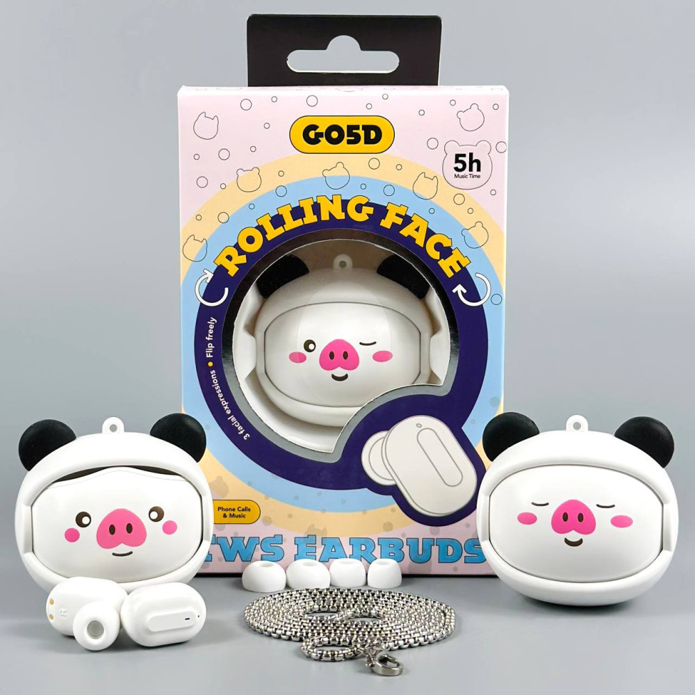 Безпровідні навушники Mr.Pig G05D Rolling Face TWS, BTV 5.4 Білий 58313, фото 1