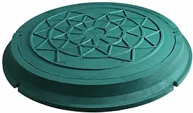 Легкий люк ЗЕЛЕН. полім./піщ. (А 15) Ø корп. 780 мм, крихітка 630 мм (навант. 1,5т) РУСЛАНА