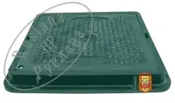 Садовий люк КВАДРАТ. зел.  полім./пісч. корп.710мм, кришка 600 мм (навант. 1т) РУСЛАНА